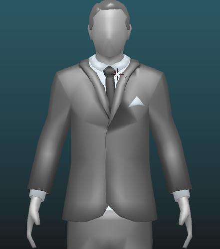 Low-poly suit and tie male character preview image